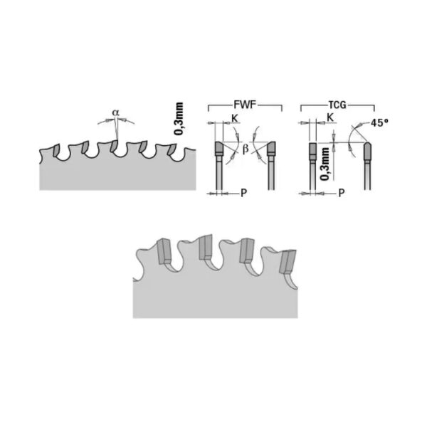 355x25,4x2,2/1,8 10° 8° FWF Z=90 Пильный диск СМТ для стали 2