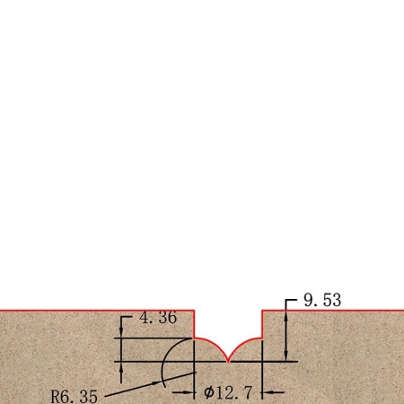 Фреза профильная для фасадов D12.7xH9.53 S=12 GREENCUT BX11265 4