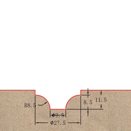 Фреза профильная для фасадов D27.5xH11.5xL56.5 S=12 GREENCUT BX11127 2