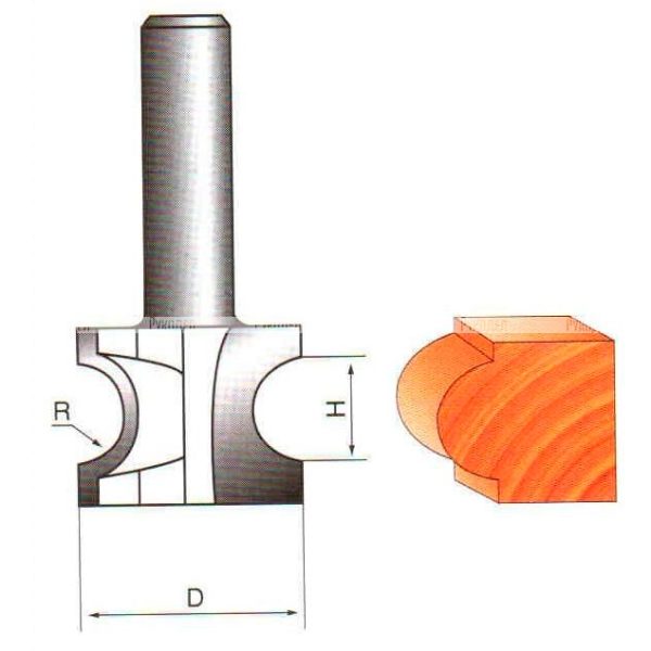 Глобус 1014 D:35mm I:20mm d:8mm R:10mm Полустержневая 1014D35d8 2