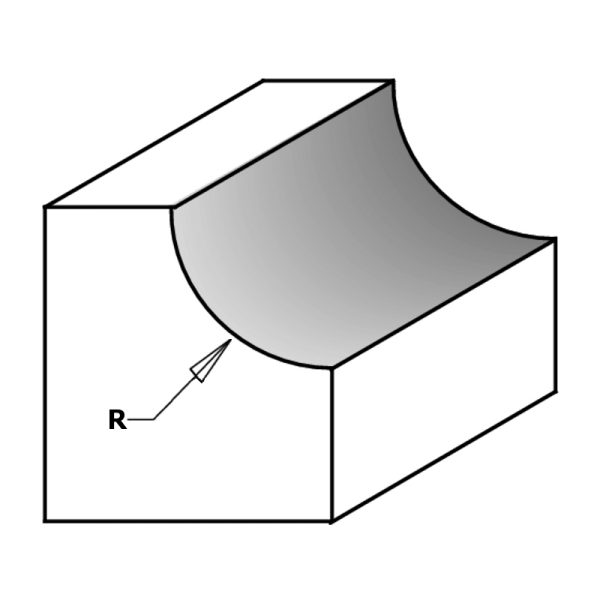 Фреза концевая CMT галтельная D=38,1 I=15,5 S=8,0 R=12,70 3