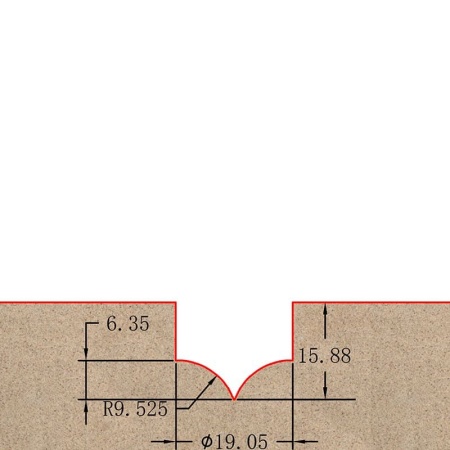 Фреза профильная для фасадов D19.05xH15.88 S=8 GREENCUT BX11272 2