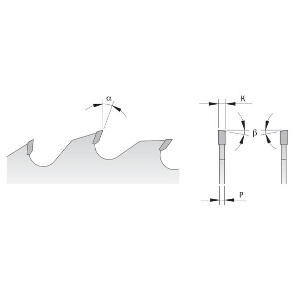 350x30x4,2/2,8 18° 10° ATB Z=24+6 Пильный диск СМТ для многопильных станков 2