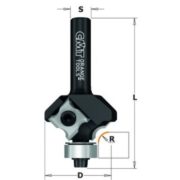 Фреза радиусная внутр. R=3, смен.ножи HM (нижн. подш.) S=8 D=27 L=57,5 R=3 RH 2