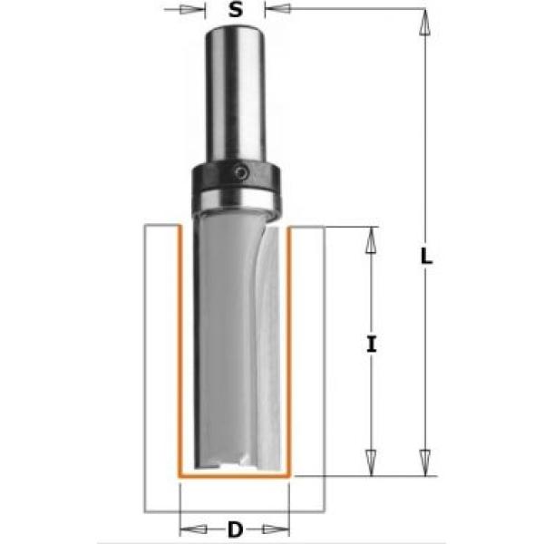 Фреза концевая CMT обгонная с подшипником D=16,0 I=30,0 S=8,0 L=66,5 912.1632B 2