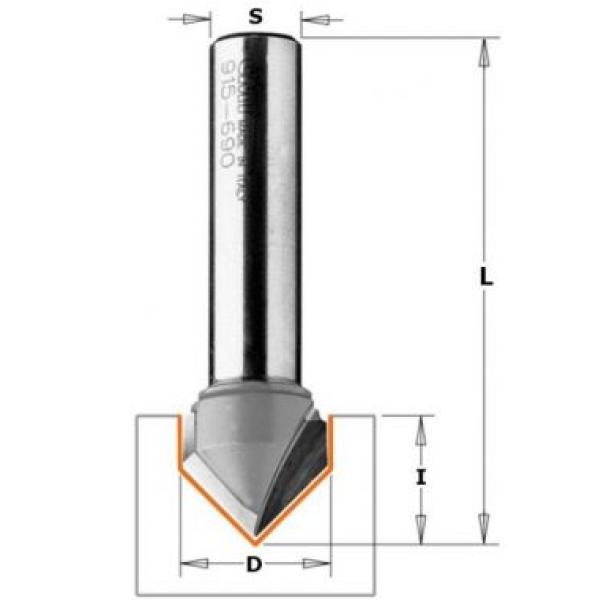 Фреза концевая CMT V-образная D=9,5 I=12,7 S=8,0 L=45,0 2