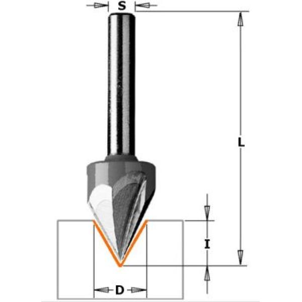 Фреза концевая CMT для гравирования и декорирования D=12,7 I=13,0 S=8,0 L=57,0 2