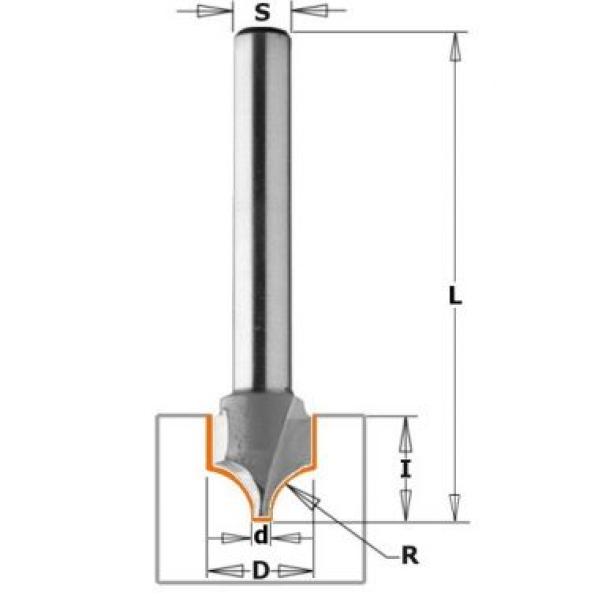 Фреза концевая CMT для гравирования D=25,4 I=9,5 S=12,0 R=3,20 2