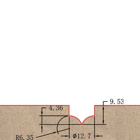Фреза профильная для фасадов D12.7xH9.53 S=8 GREENCUT BX11271 4
