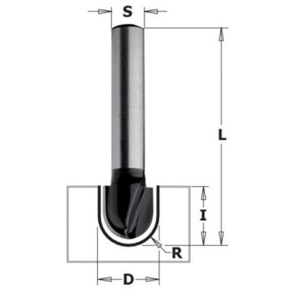 Фреза концевая CMT-contractor пазовая радиусная R=4,75 S=8 D=9,5x6,4 2