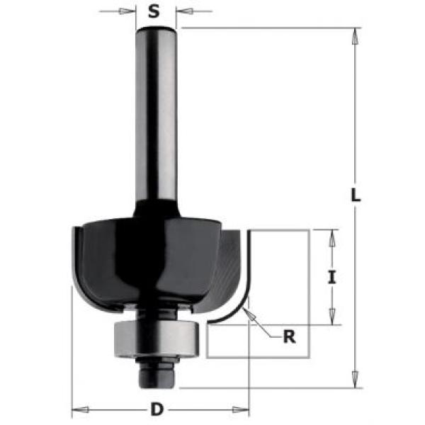 Фреза концевая CMT-contractor внешн.радиус R=12,7 (нижн. подш.) S=8 D=38,1x15,5 2