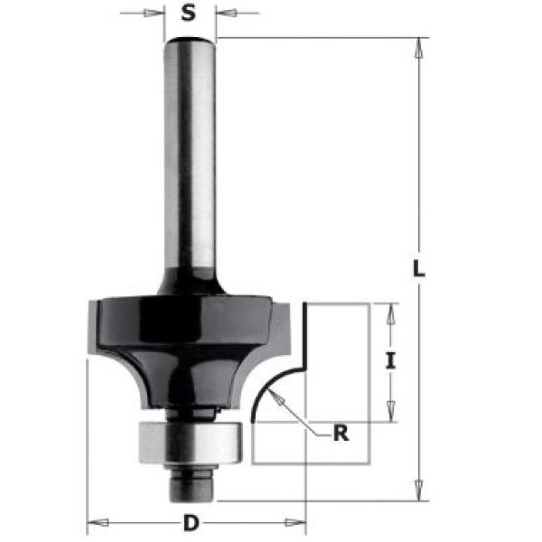 Фреза концевая CMT-contractor внутр.радиус R=12,7 (нижн. подш.) S=8 D=38,1x19 2