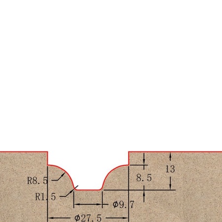 Фреза профильная для фасадов D27.5xH11.5xL56.5 S=12 GREENCUT BX11207 2