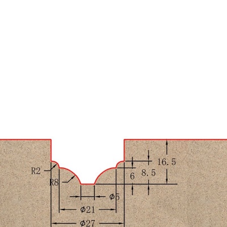 Фреза профильная для фасадов D27xH16.5xL61.5 S=12 GREENCUT BX11219 4